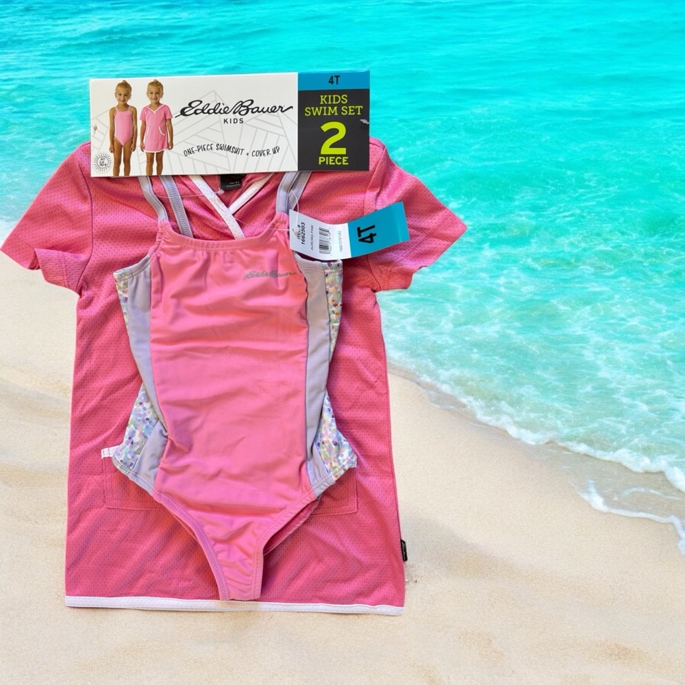 🆕Eddie Bauer Girls 2-Piece Swim Set Size 4